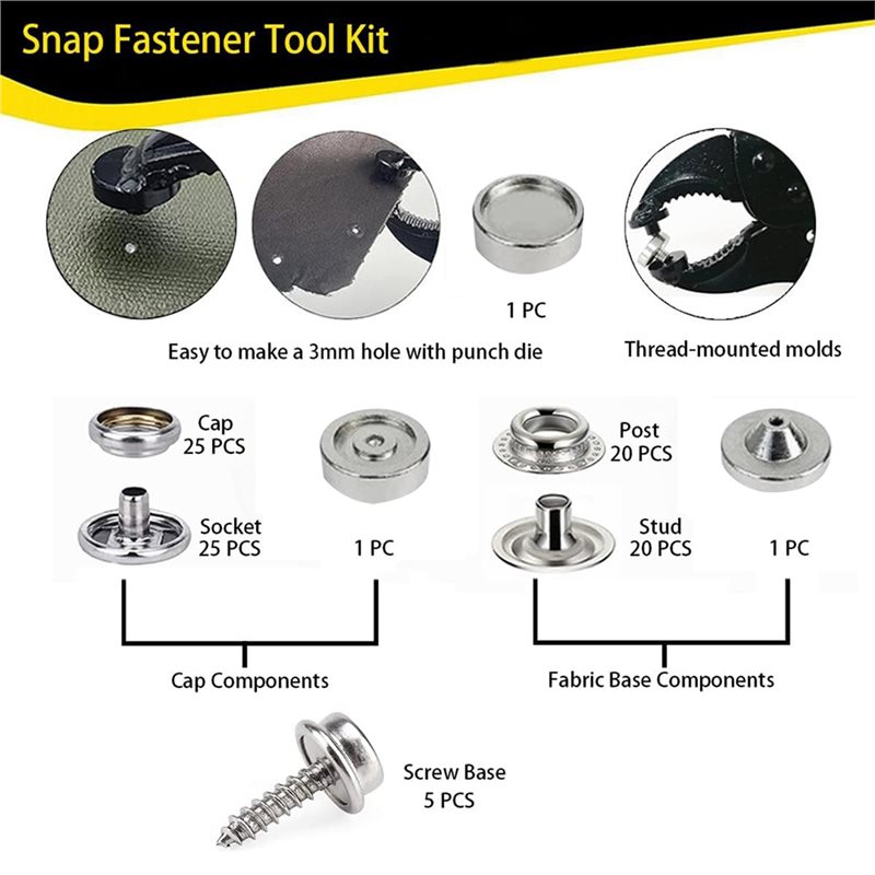 طقم أدوات تثبيت الأزرار الضاغط - مراجعة Snap Plier Setter وسعره